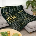 thumbnail image 2 of Back in 1984 Birthday Poster Blanket for Women Men, Black Gold 40th Birthday Gifts Idea for Mom Dad Grandpa Grandma Uncle Aunt, 40 Year Old Soft Throw Blanket 50" × 60" for Bed Sofa, 2 of 5