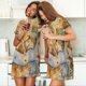 thumbnail image 4 of Balery Girl Hugging Dog Flowers Camisón de manga corta con cuello redondo para mujer, cómodo y elegante., 4 of 6
