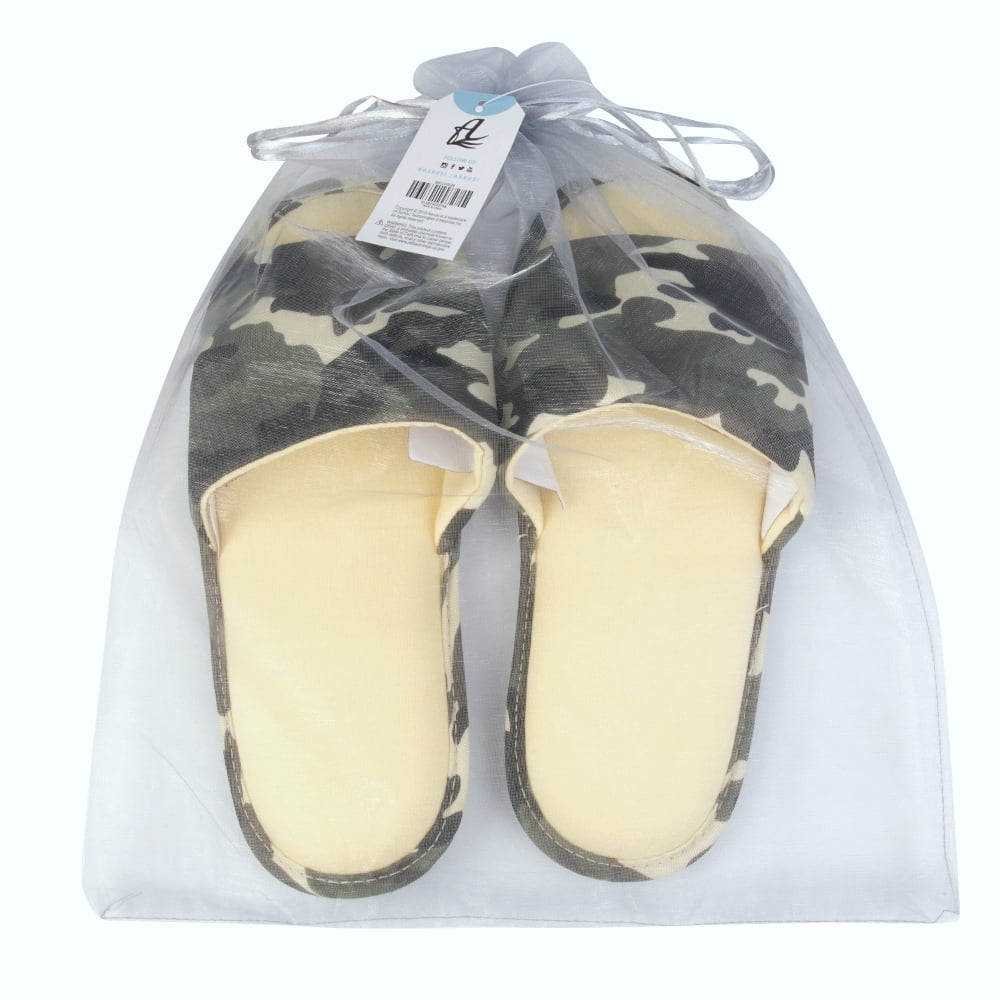 Scout's Comfy Camouflage Unisex Polyester Memory Foam Slippers With No-Slip Rubber Sole And Arch Support For Indoor Or Outdoor Daily Use