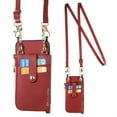 thumbnail image 2 of SaniMore for iPhone 13 Case, PU Leather Removeable Zipper Purse with Card Slots Crossbody Lanyard Shockproof Bumper Anti-drop Love Heart Stylish for Girls Women Wallet Cover for iPhone 13, Red, 2 of 12
