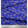 thumbnail image 3 of Soimoi Blue Poly Georgette Fabric Cherries Fruits Printed Fabric 1 Yard 52 Inch Wide, 3 of 3