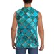 thumbnail image 4 of Balery Square Glass Mosaic Camisetas sin mangas para hombre, absorbe la humedad y protege contra el mal olor.-3X-Large, 4 of 7
