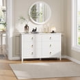 thumbnail image 6 of EastVita Fluted Dresser 47 Inch Wide Storage Organizer Cabinet for Living Room Hallway Entryway White, 6 of 7