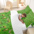 thumbnail image 4 of Feelyou Green Largemouth Bass Fish Bedding Comforter Set for Men Kids, Retro Hook Wildlife Queen Bedding Sets, Reversible, 7 Pieces, 4 of 7