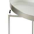 thumbnail image 6 of Kate and Laurel Celia Glam Round Side Table, 18.25 x 18.25 x 22, White and Silver, Modern Minimalist Accent Table for Storage and Display, 6 of 7