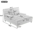 thumbnail image 2 of Oversized Chaise Lounge Chair Indoor, 57" W Chenille Upholstered Sofa Bed with Adjustable Backrest & LED Light Strip, Comfy Deep Seat Sleeper Couch Reading Chairs, for Living Room, Green, 2 of 9