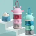 thumbnail image 2 of Dispensador portátil de leche en polvo, contenedor de alimentos, cajas de alimentación de almacenamiento para bebés y niños pequeños, caja de almacenamiento de alimentos para bebés de 3 rejillas, 2 of 6