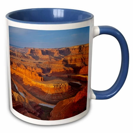 Moab Colorado Fiber 3dRose Colorado River, Canyonlands, Dead Horse SP, Moab Utah - US45 CHA0289 - Chuck Haney - Two Tone Blue Mug, 11-ounce ()