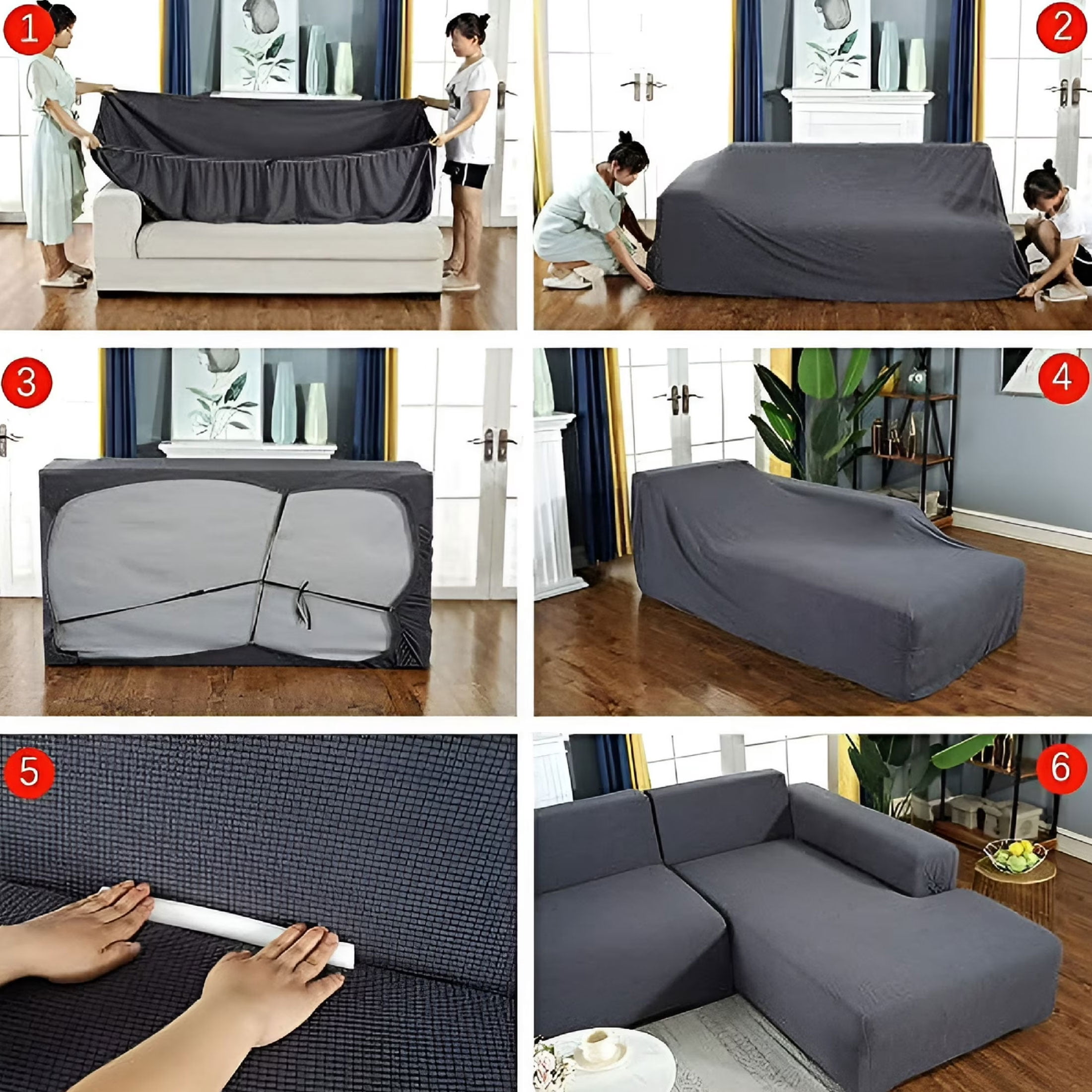 LAMIRO Thick Couch Covers for 1 2 3 4 Seater,Sectional Sofa Sectional Couch Covers L Shape Stretch Slipcover for Living Room Dogs Pets,Washable Durable Furniture Protector,Brown 3Seater:70-84inch