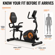 YOSUDA PRO Recumbent Exercise Bike for Home, 350 LB Capacity, 16-Level Magnetic Resistance, Quick-Adjust Seat, Bluetooth App