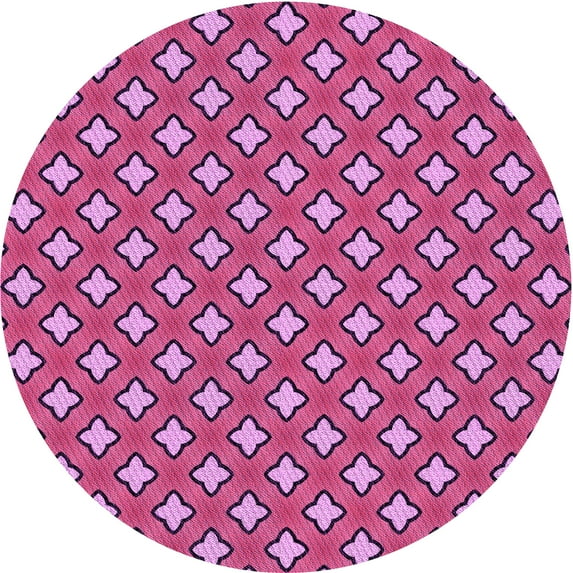 Ahgly Company Indoor Round Patterned Burnt Pink Area Rugs, 6' Round