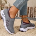 thumbnail image 4 of Domuza Womens Orthopedic Shoes Wide Width Dressy Comfortable Walking Shoes Woven Soft Breathable Running Sneakers Casual Lightweight Outdoor Footwear Ladies Slip On Sneaker Gray 5.5（EU-36）, 4 of 4