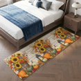 thumbnail image 4 of Thanksgiving Pumpkins 2'x6' Runner Rugs for Hallway Kitchen Bedside Non Slip, Fall Sunflowers Maple Vintage Wooden Entryway Rug Runners with Rubber Backing, Long Carpet Runner for Laundry Room, 4 of 7