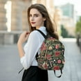 thumbnail image 6 of FORMRS Mini Backpack Purse for Women Quilted Travel Daypack Casual Shoulder Bag, Black Christmas Holly, 6 of 7