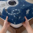 thumbnail image 3 of Twin Sze Fitted Sheet Set - Solar System Universe 2 Piece Bedding Sets 16" Deep Pocket Fitted Sheet with 1 Pillowcase, Galaxy Outer Space Navy Blue Brushed Microfiber Hotel Luxury Bed Sheets, 3 of 9