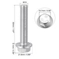 thumbnail image 2 of M10x50mm Hex Flange Bolts 304 Stainless Steel Polishing 6 Pack, 2 of 5