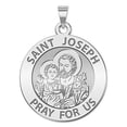 thumbnail image 2 of Picturesongold.Com Saint Joseph Religious Medal Pandant- 1 inch Size of a Quarter -Solid 14K Yellow Gold, 2 of 2