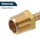 thumbnail image 5 of Conectores de manguera de latón 5/16" 1/2"NPT macho recto para aire, agua, aceite, gas, combustible 2 piezas tono dorado, 5 of 6