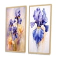 thumbnail image 3 of Designart "Purple Yellow Iris Impressions Radiant Hues" Floral Framed Wall Art Set Of 2 - Purple Floral Framed Canvas Set For Living Room Decor, 3 of 7