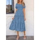 thumbnail image 5 of Vestido Midi PRETTYGARDEN Mujer Verano Casual Azul XXL, 5 of 6