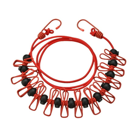 

Hxdcxing Command Hooks Portable Elastic Travel Clothesline with 12Pcs Clothespins Travel Gadgets Retractable Elastic Laundry Clothes Line for Backyard Vacation Hotel Balcony Clothes Drying Line
