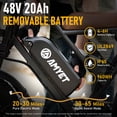 thumbnail image 4 of AMYET G60 Electric Bike for Adults, 1000W Peak 1500W, 48V 20Ah, 20"x4" Fat Tire E Mountain Bike, UL2849, 4 of 12