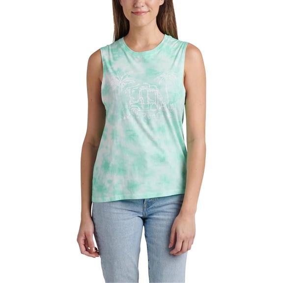 Reef Womens Ceylon Muscle Tank Top, Green, Large