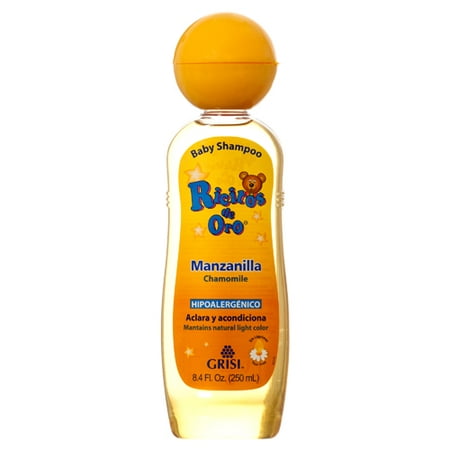 Chamomile Ricitos de Oro Shampoo| Baby Shampoo with Pop-Up Rattle Cap, Paraben Free Product for Baby’s Delicate Hair; 8.4 Fl