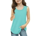 thumbnail image 2 of mgoYE Girls Short Sleeve Shirts Girls Tank Tops Kids Summer Crewneck Sleeveless Shirts Dancewear 5-14 Years(Mint Green,7-8 Years), 2 of 5