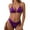 Purple, variant on Women's Triangle Bikini Set Halter String Two Piece Bathing Suit Metallic Snakeskin Sexy Swimsuit for Beach Vacation