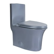 WinZo WZ5020GR Modern One Piece Gray Toilet Dual Flush 1.1/1.6 GPF Elongated 17" Comfortable Seat Height,Matte Grey