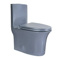 WinZo WZ5020GR Modern One Piece Gray Toilet Dual Flush 1.1/1.6 GPF Elongated 17" Comfortable Seat Height,Matte Grey