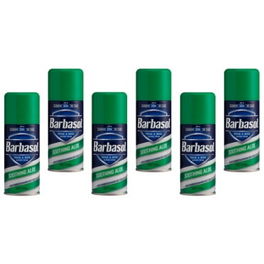 Barbasol Thick & Rich Shaving Cream, Soothing Aloe 7 oz (Pack of 6)