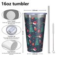 thumbnail image 4 of 16oz Tumblers Dark Blue Christmas Pattern Stainless Steel Vacuum Insulated Double Wall Travel Tumbler Cups Mug with Lid and Straw,Cleaning Brush for Coffee,Tea, 4 of 4