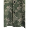 thumbnail image 5 of Domuza Mens Hawaiian Shirts Short Sleeve Casual Button Up Flower Printed Beach Shirts Summer Tropical Vacation Lapel T Shirt Army Green XL, 5 of 6