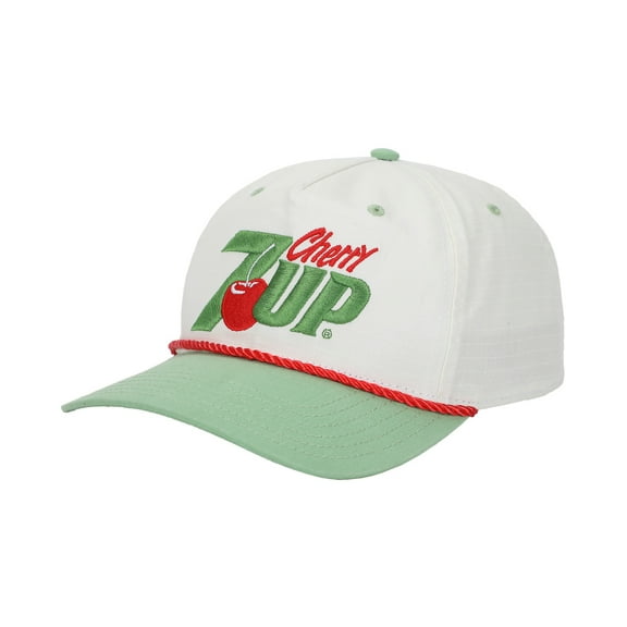 7UP Cherry 7UP Logo White & Green Retro Grandpa Rope Hat