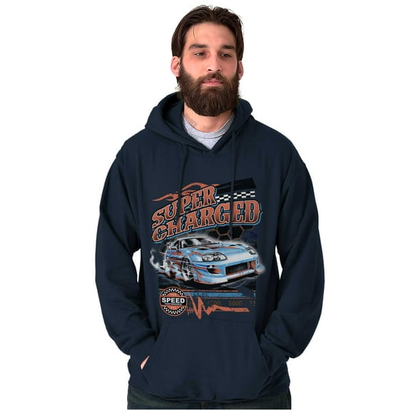 Cool Super Charged Racecar Speed Unisex Plus Fleece Graphic Hoodie Brisco Brands 2X
