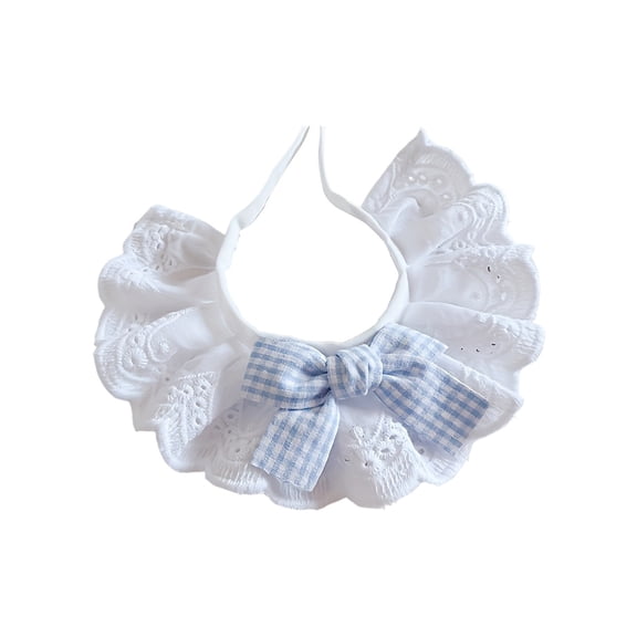 Cat Bowtie Collar,Cat Bonnet,Cats And Dog Neck Scarves Collars Pet Lace Bib Scarves Slaver Bib Pet Accessories Suitable For Small Medium And Large Dogs And Cats(Blue)
