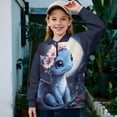 thumbnail image 2 of Uorisanigo Girls Half Zip Collar Sweatshirts Fall Trendy Long Sleeve Zipper Sweatshirt Oversized Full Moon Floral Dragon Athletic Pullover Tops Drop Shoulder Hoodies No Hood, Size 13-14, 2 of 7