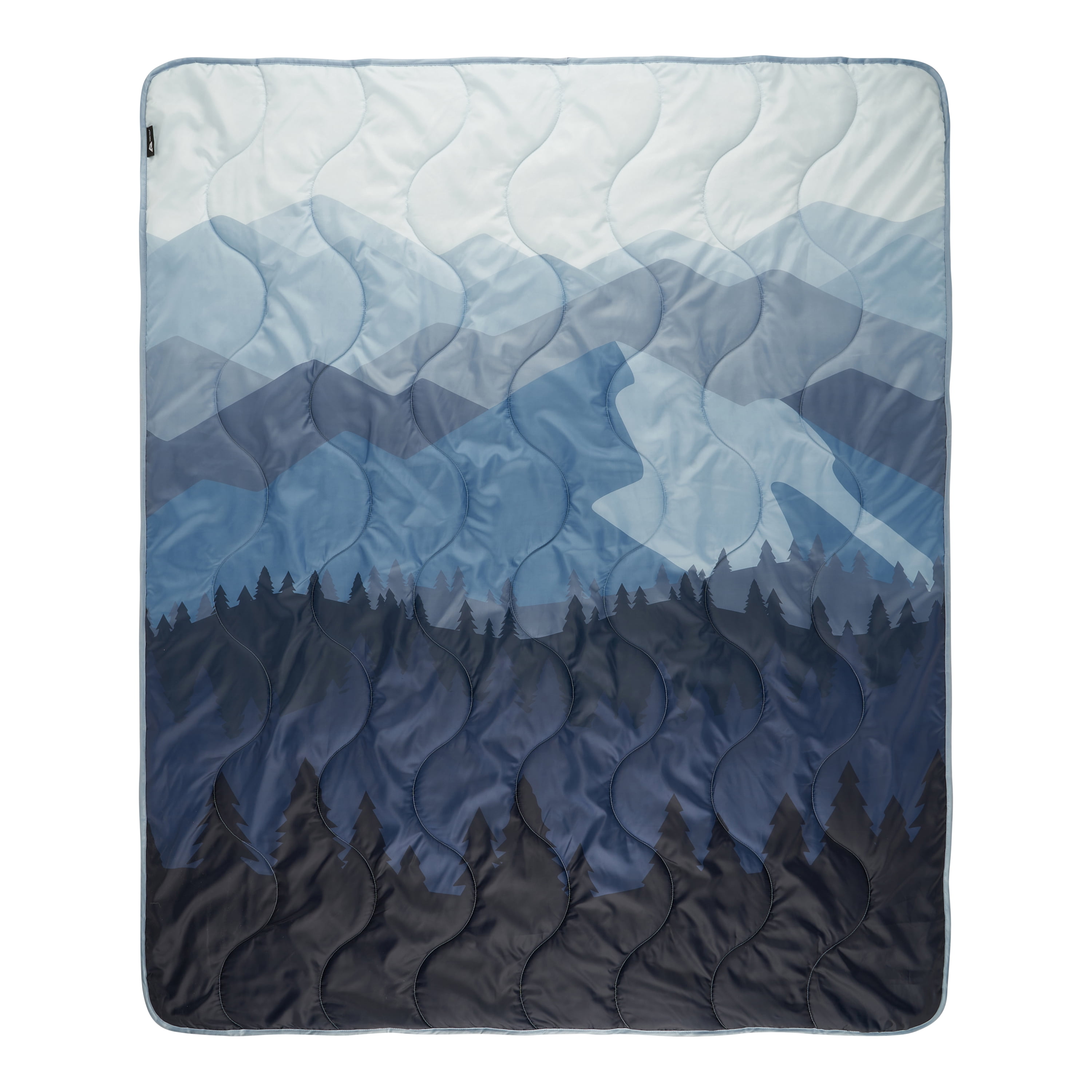 Ozark Trail Packable Blanket, 70" x 60" in Blue Mountain Scene Design for Camping/Travel/Picnics