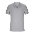 thumbnail image 5 of YYDGH Men's Polo Shirts Short Sleeve Slim Fit Zip T-Shirts for Sports Golf Tennis Workout Gray XXL, 5 of 8