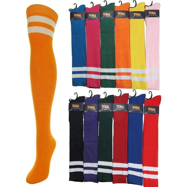 Size 911 Womens Over Knee High Socks, Assorted Color Pack of 36