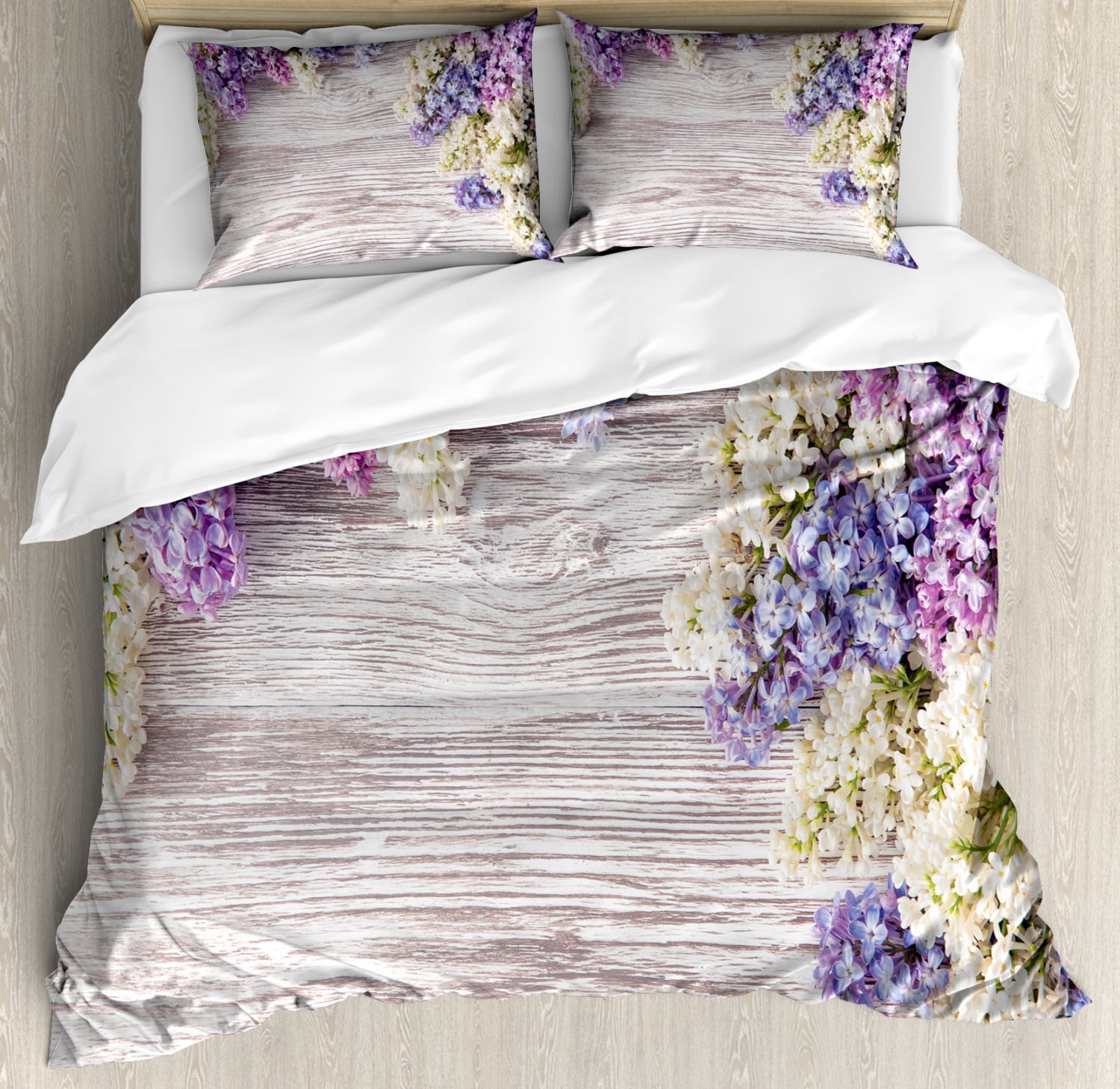 Rustic King Size Duvet Cover Set Lilac, Lilac Duvet Cover Sets King Size