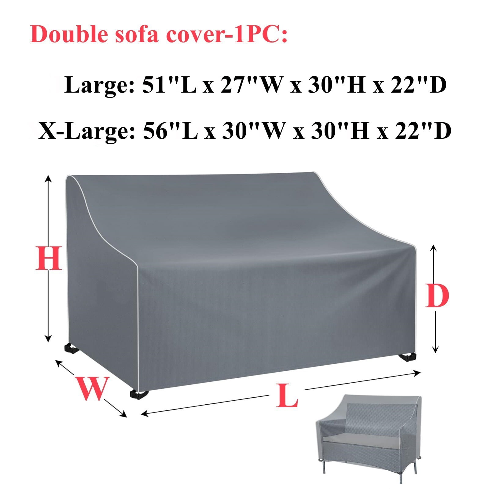 STARTWO Patio Furniture Covers 4 Piece, Waterproof Patio Furniture Cover Thickened 420D Heavy Duty Outdoor Set Cover -Black