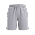 thumbnail image 4 of Amzcrzy Athletic Shorts for Men with Pockets Trendy Side Slit Reflective Strip Mens Shorts Elastic Drawstring Inside Waist Gym Shorts Casual Solid Color Quick Dry Sports Running Shorts Gray XL, 4 of 7