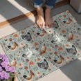 thumbnail image 4 of Light Blue Chicken Floral Pattern Door Rugs,Washable Non Slip Door Mats Indoor,Decorative Door Mats,Entry Mat Indoor for Entrance,Bedroom,Kitchen,Bathroom,20"x32", 4 of 6