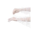 thumbnail image 4 of Guantes de encaje extra largos para mujer Inspire Chic, con puños acampanados, de dedos completos, transparentes con lunares, talla única, lunares pequeños blancos, 4 of 6