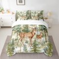 thumbnail image 2 of Homewish Woodland Animal Deer 7-Piece Twin Bedding Sets,Rustic Farmhouse Cabin Bedding Comforter Set,Green Plant Sheet Sets For Boys Girls,Breathable Home Decor Reversible, 2 of 8