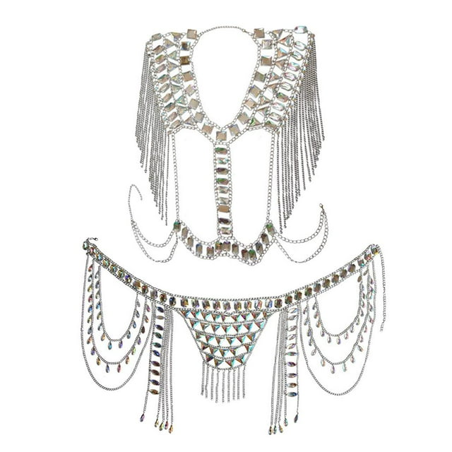 Cadena Arnés Rhinestone Sunnimix Cuerpo Pecho Fiesta Conjunto