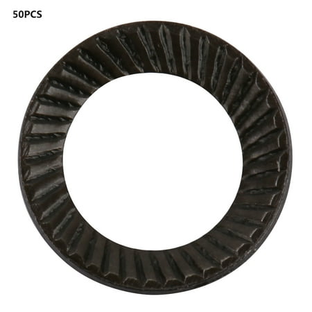 

50pcs Steel Ribbed Lock Washer Spacers Washers Anti skid Gaskets with Double sided Ridges (M5)